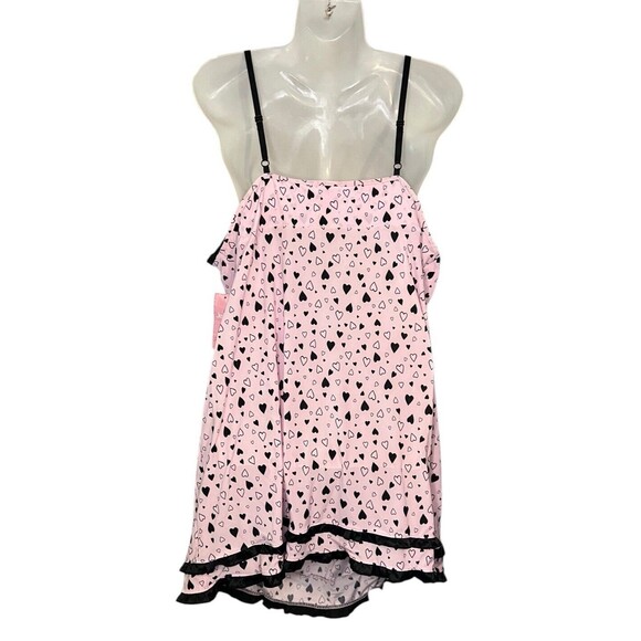 Jenni By Jenni Moore Women's Size 2XL Intimates Pink Hearts Core Chemise NEW - Picture 3 of 7